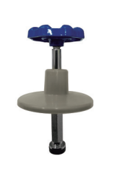 KIT METALICA 33mm LARGO VÁSTAGO CROMADO, MANILLA METALICA (AZUL / ROJA) Y CUBRE FALLA DESLIZANTE PLÁSTICO (GRIS)